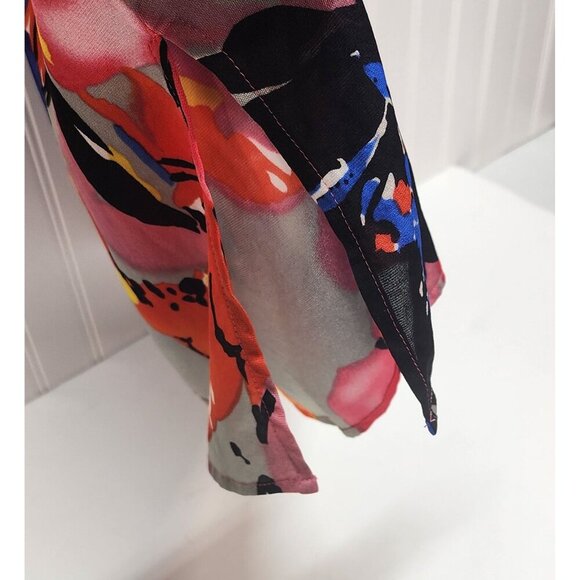 St. John Floral Tunic Dress With Rhinestone Accents Size P Silk Blend - Picture 9 of 15